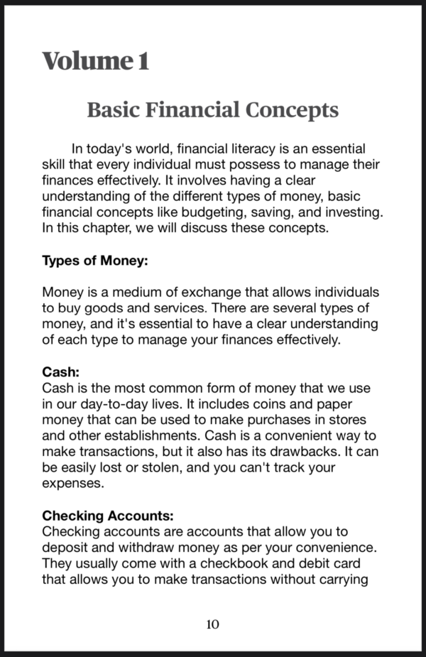 Straight to the Point: A Financial Literacy Guide - Volume 1 - Image 4